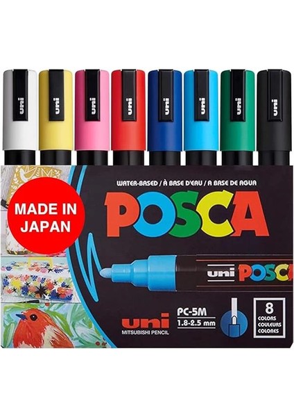 Full Set 8 Akrilik Boya Kalemi Ters Çevrilebilir Orta Uçlu Kalem Uçları, Kalemleri Kaya