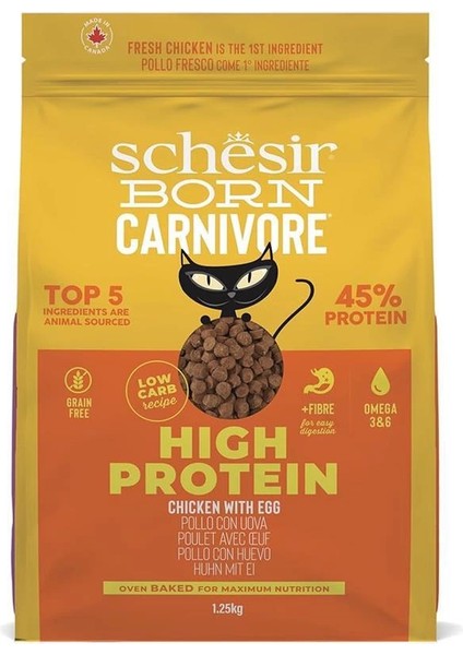 Born Carnivore Tavuk ve Yumurtalı Yetişkin Kedi Maması 1,25KG