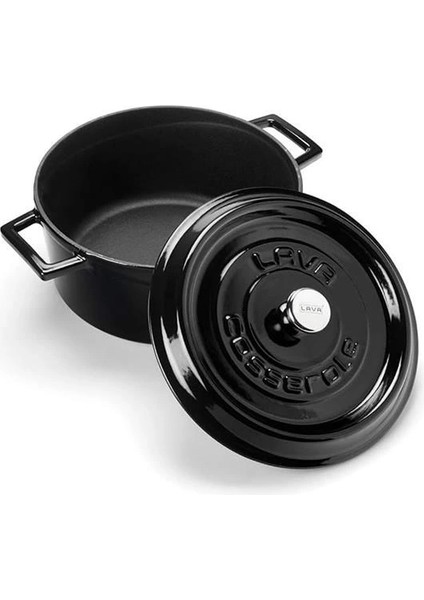 Metal Döküm Yuvarlak Tencere, 24 Cm, Siyah fiyatları