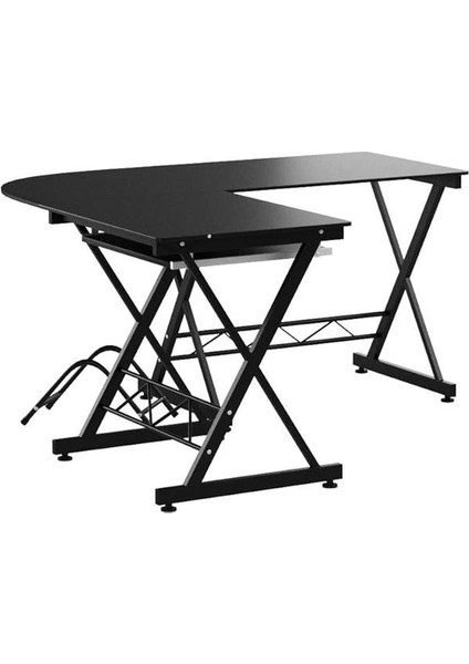 LCD402B Ev, Ofis Için Bilgisayar Masası, 150 x 138 x 75 Cm, Siyah indirimleri