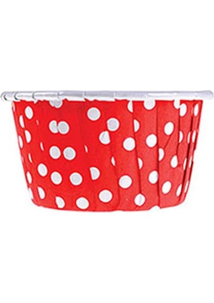 50'li Kırmızı Puantiyeli Muffin Kek Kalıbı, Kek Kapsülü Cupcake Kalıbı, Airfryer fiyatları