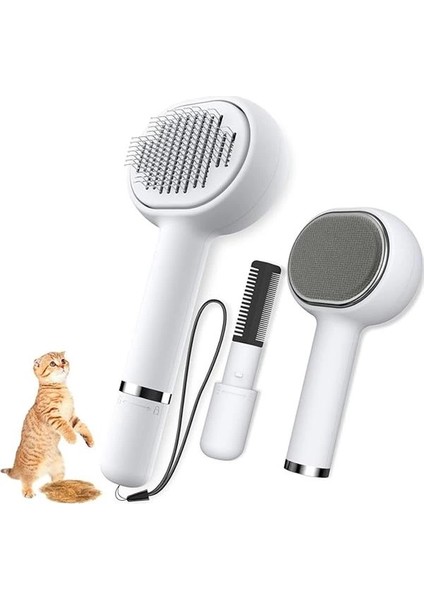 3'ü 1 Arada Evcil Hayvan Tüy Toplama ve Bakım Fırçası Kendini Temizleyen Kedi Köpek Tarağı