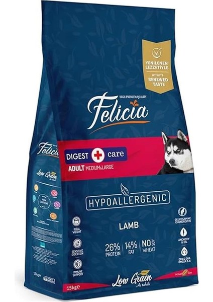 Az Tahıllı 15 kg Yetişkin Kuzulu M/large Breed Hypoallergenic Köpek Maması