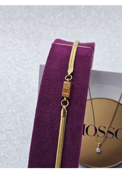 Xuping Külçe Modelli Çelik Altın Renk Bileklik