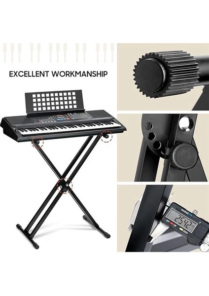 CY0245 Taşınabilir ve Ayarlanabilir Çift Sıralı Elektrikli Klavye Standı indirimleri