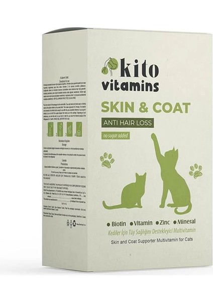 Skin & Coat Kediler Için Tüy Sağlığını Destekleyici Multivitamin