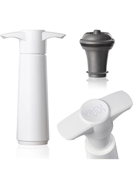 Şarap Vakum Seti - 1 Pompa 1 Tıpa / Beyaz