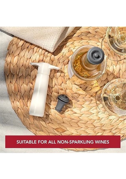 Şarap Vakum Seti - 1 Pompa 1 Tıpa / Beyaz fırsatları