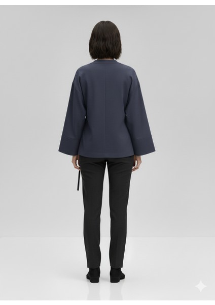 Kadın Kruvaze Viskon Kumaş Oversize Yandan Bağlamalı Kimono fiyatları