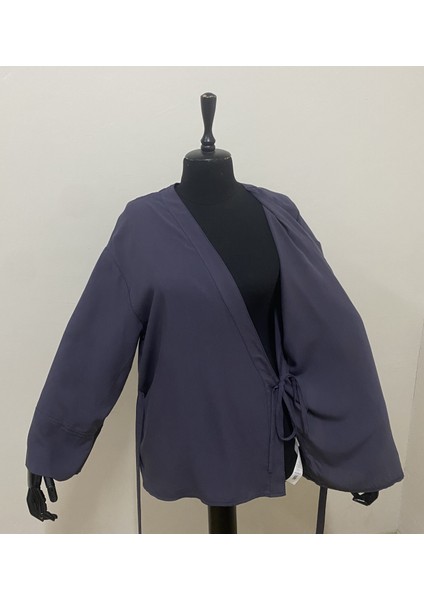 Kadın Kruvaze Viskon Kumaş Oversize Yandan Bağlamalı Kimono indirimleri
