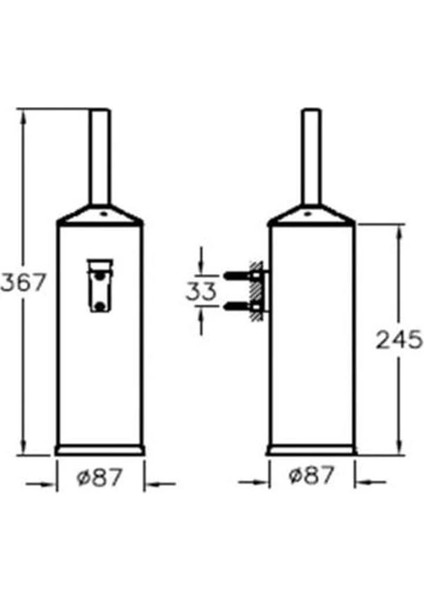 Arkitekta A44287 Tuvalet Fırçalığı Duvardan Parlak Paslanmaz Çelik