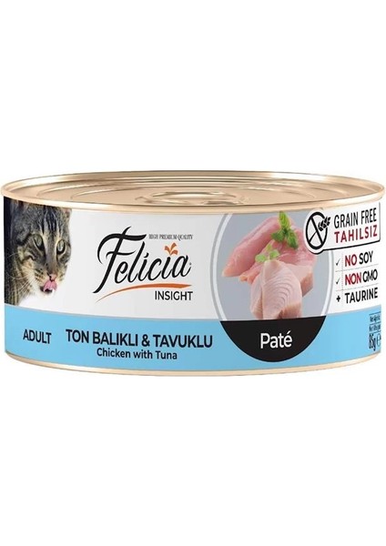 Tahılsız 85 gr Ton Balıklı-Tavuklu Kıyılmı Ş Kedi Maması