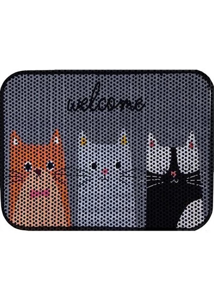 Elekli Tuvalet Önü Kedi Kumu Paspası Renkli Desenli Elekli Kedi Tuvalet Önü Kum Toparlayıcı