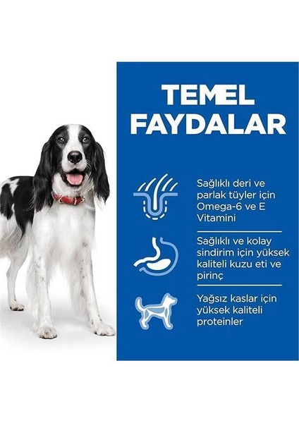 Hill's Science Plan Yetişkin Orta Irk Kuzulu ve Pirinçli Köpek Maması 12 + 2 kg modelleri