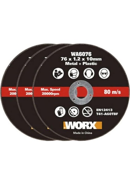 WA6076.3 WX801 Için 76X10MM 3 Adet Metal ve Pvc Kesme Taşı modelleri