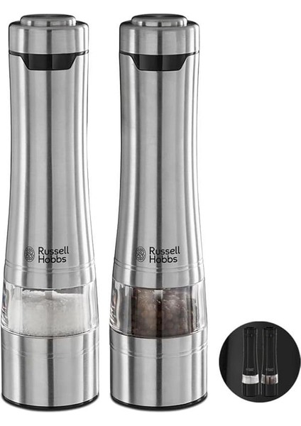 Elektrikli Tuz ve Karabiber Öğütücü Seti, Baharat Değirmenleri, Paslanmaz Çelik