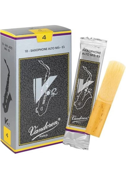 SR614 Alto Sax V.12 Reeds Strength 4; 10'lu Kutu, Siyah