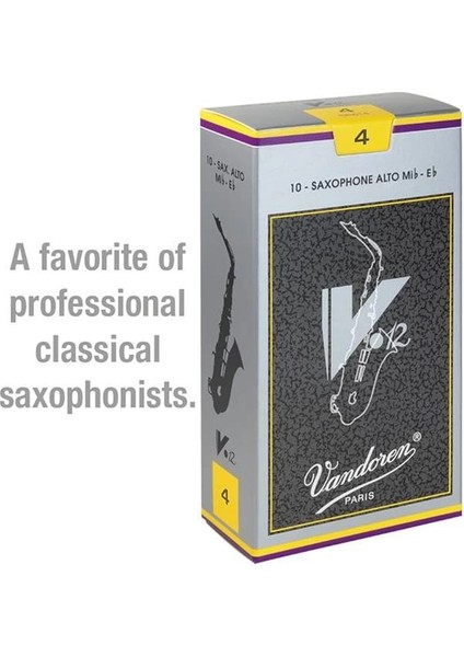 SR614 Alto Sax V.12 Reeds Strength 4; 10'lu Kutu, Siyah fiyatları