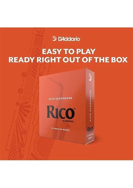 D'addario Rico Alto Saksafon Kamışları, Güç 3.5, 10'lu Paket fırsatları