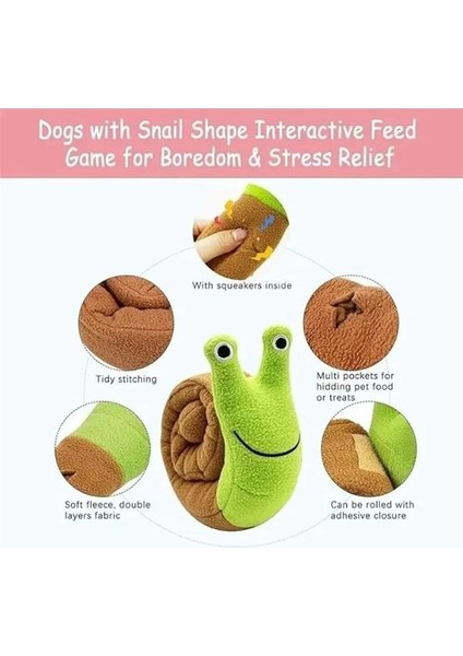 Salyangoz Peluş Köpek Sesli Oyuncağı Ödül Mama Saklama ve Çiğneme Oyuncağı 1 Adet indirimleri