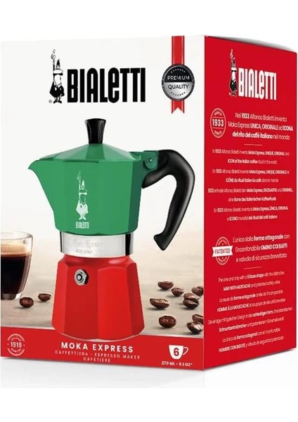 - Moka Express Italia: 6 Cups Ocak Üstü Espresso Pişirici - 270ML - Karma Renk - Alüminyum indirimleri