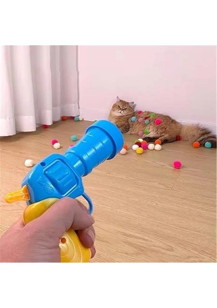 Interaktif Kedi Oyun Tabancası – 3 Adet Peluş Top ile Eğlenceli Oyun