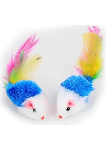 Renkli Tüylü Gerçekci Fare Kedi Oyuncağı 5 Adet fırsatları