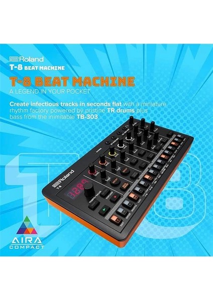 Aıra Compact T-8 Beat Machine | Ultra Mobil Bas Makinesi Sesleri | Tr-Rec Davul Sıralayıcı | fiyatları