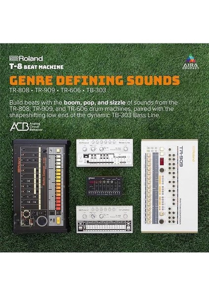 Aıra Compact T-8 Beat Machine | Ultra Mobil Bas Makinesi Sesleri | Tr-Rec Davul Sıralayıcı | indirimleri