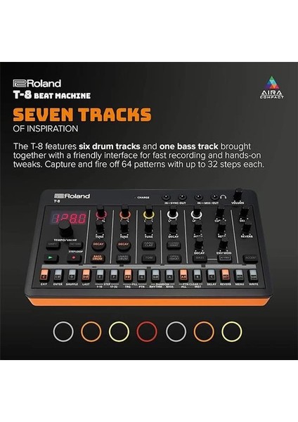 Aıra Compact T-8 Beat Machine | Ultra Mobil Bas Makinesi Sesleri | Tr-Rec Davul Sıralayıcı |