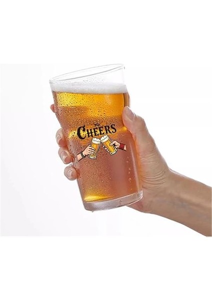Büyük Boy Renkli Baskılı Cam Bira Bardağı Nonic Pint Beer Glass 600 ml