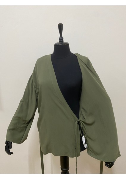Kadın Kruvaze Viskon Kumaş Oversize Yandan Bağlamalı Kimono modelleri