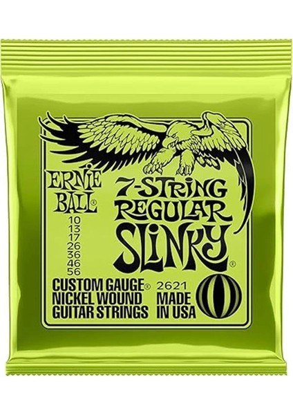 Normal Slinky 7 Telli Nikel Yara Elektro Gitar Telleri, Ölçü 10-56 fırsatları