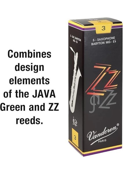 SR443 Bari Sax Zz Reeds Strength 3; 5'li Kutu, Siyah fiyatları
