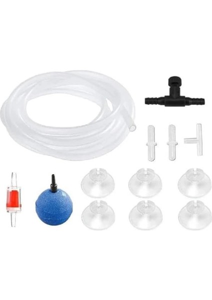 Akvaryum Hava Motoru Seti, 3m Hava Hortumu, Vana, Çekvalf, Ek, Hava Taşı