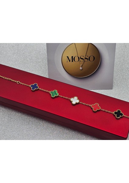 5 Renkli Çelik Bileklik Yonca Model Premium modelleri