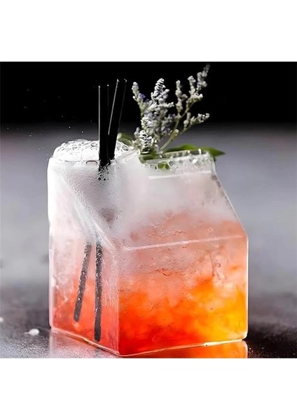 Nostaljik Süt Kutusu Tasarım Cam Bardak - Kahve, Süt, Kokteyl Için Şık Sunum modelleri