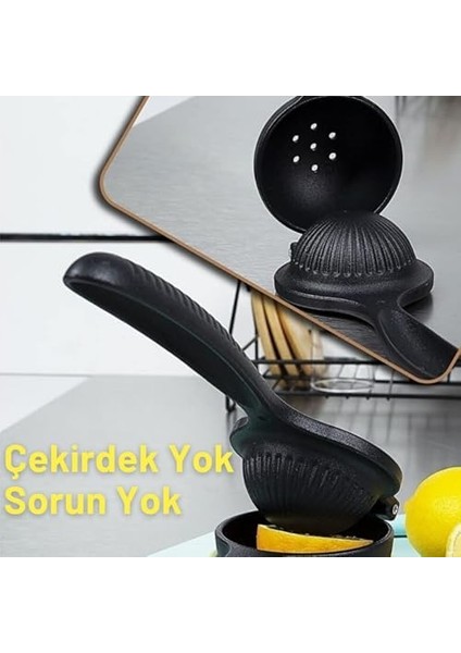 Kivela Döküm Limon Sıkacağı Siyah Metal Narenciye Sıkacağı - Manuel Limon Mandalina ve Portakal Sıkacağı - Limon Presi Büyük Boy Sıkacak - Metal El Limon Sıkacağı modelleri