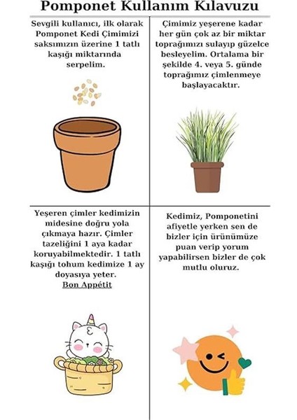 Pomponet Kedi Çimi 100GR (Ürün 1 Yıl Yetiyor) modelleri