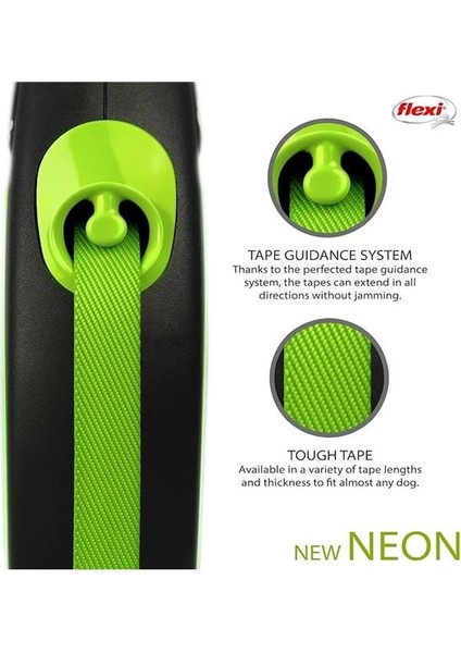 Flexi New Neon S Beden Yeşil 5mt Şerit Tasma fırsatları