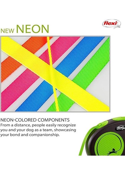 Flexi New Neon S Beden Yeşil 5mt Şerit Tasma