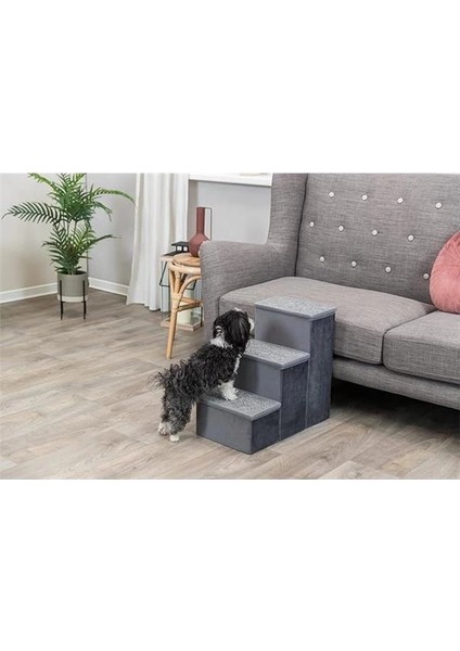 Trıxıe Velur 3 Basamaklı Evcil Hayvan Merdiveni, Saklamalı, Katlanabilir, Evcil Hayvan Oyuncakları modelleri