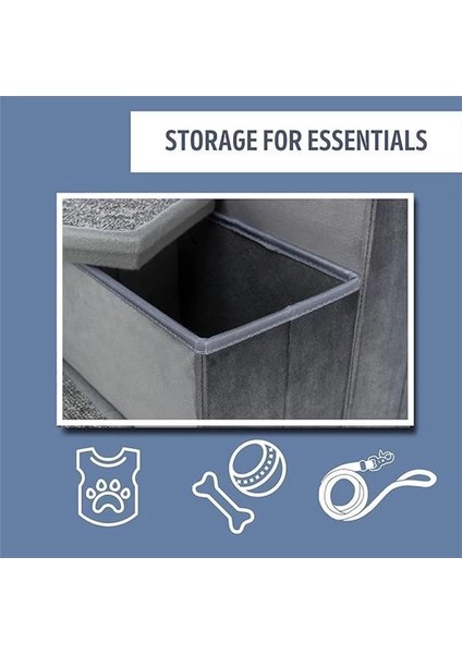 Trıxıe Velur 3 Basamaklı Evcil Hayvan Merdiveni, Saklamalı, Katlanabilir, Evcil Hayvan Oyuncakları indirimleri