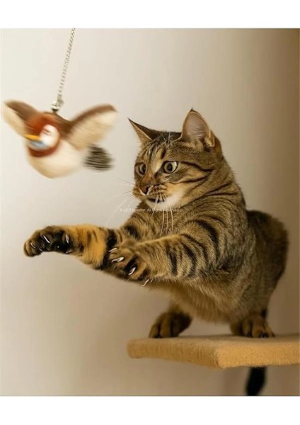 Dokunmatik Uçan Kuş Oyuncağı, Titreşimli ve Hareketli Kuş, Iple Asılabilir, Gerçekçi Kanat modelleri