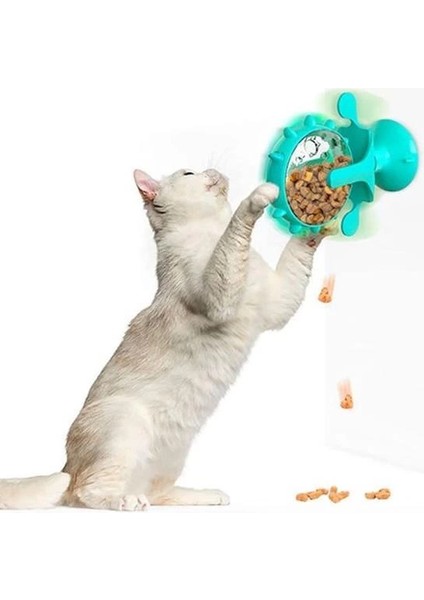 ® Vantuzlu Zilli Interaktif Dönebilen Mama Kaplı Renkli Değirmenli Eğlenceli Eğitici Kedi indirimleri