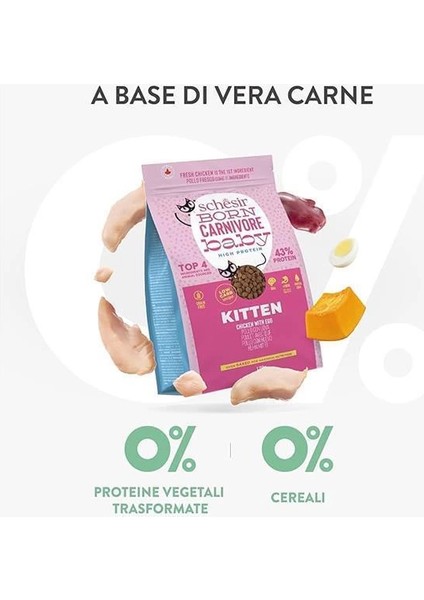 Born Carnivore Baby Tavuklu ve Yumurtalı Yavru Kedi Maması 1,25KG indirimleri