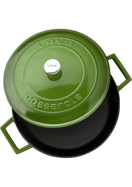 Metal Döküm Çok Amaçlı Yayvan Tencere, Trendy, 24 Cm, 2.47 L, Yeşil fiyatları