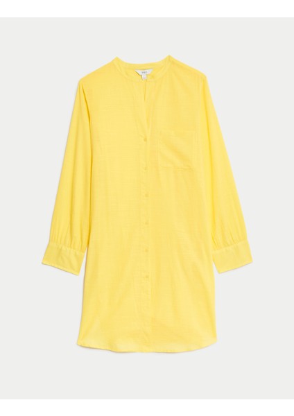 Saf Pamuklu Regular Fit Plaj Gömleği