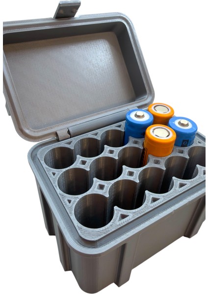 18650 Pil Kutusu 15'li Sandık Görünümlü Dekoratif Gri fırsatları