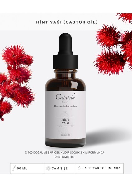 Hint Yağı & Castor Oil 50 ml %100 Doğal ve Saf